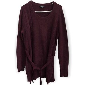 Simply Vera  Vera Wang Sweater Women’s Size L Tie String‎ Burgundy